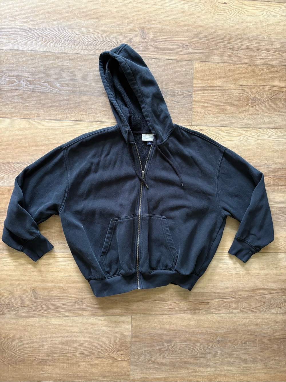 Universal Thread Black Women's Zip-Up Hooded Windbreaker